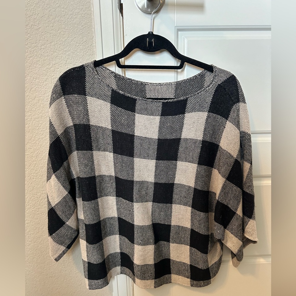 Organic Linen Plaid Sweater